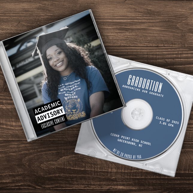 Music CD Case Album Cover Blue Graduation Announcement (Music CD Case Album Cover Blue Graduation Announcement
)