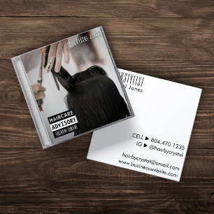 Music CD Case Album Cover Hairstylist Square Business Card