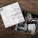 Music CD Case Album Cover Wedding Menu<br><div class="desc">This wedding menu features a music CD album cover design, offering a modern take on a retro style. Personalise the cover with your own photo, along with the couple's names and menu options, making it a unique touch for your celebration. Perfect for music lovers, this menu adds a fun and...</div>