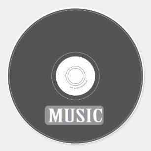 Music CD Classic Round Sticker