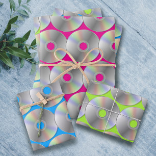 Music CD Pattern Wrapping Paper Sheets