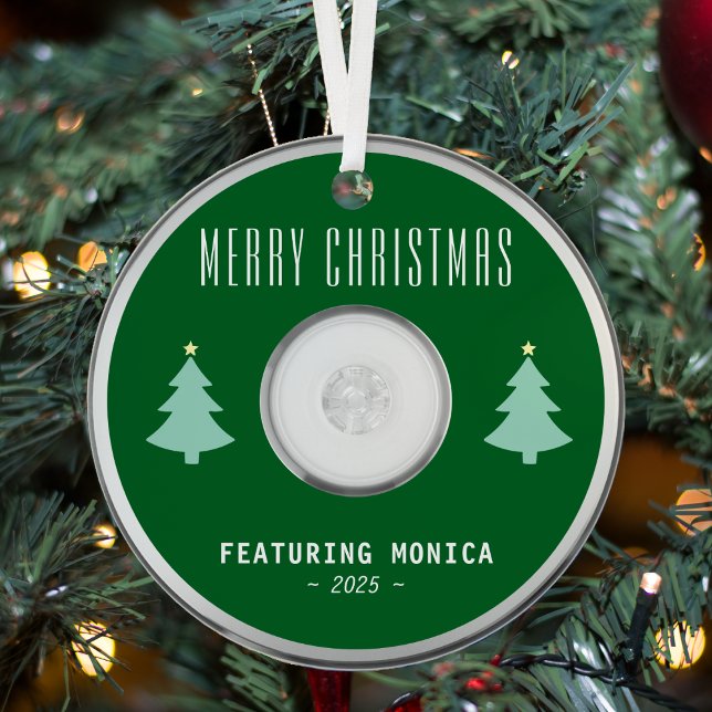 Music CD Photo Green Christmas Tree Metal Tree Decoration (Music CD Photo Green Christmas Tree Metal Ornament
)