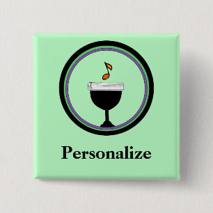 Music Chalice UU Name Tag Personalise 15 Cm Square Badge