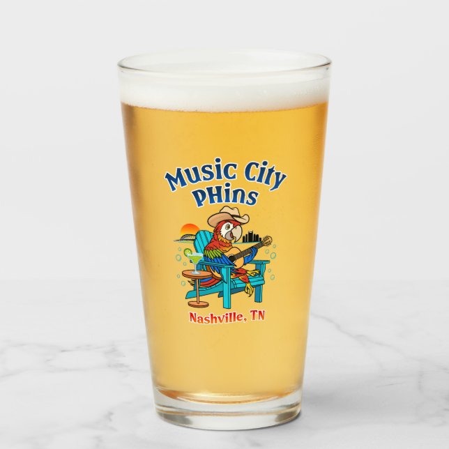 Music City Phins Pint Glass (Front Filled)