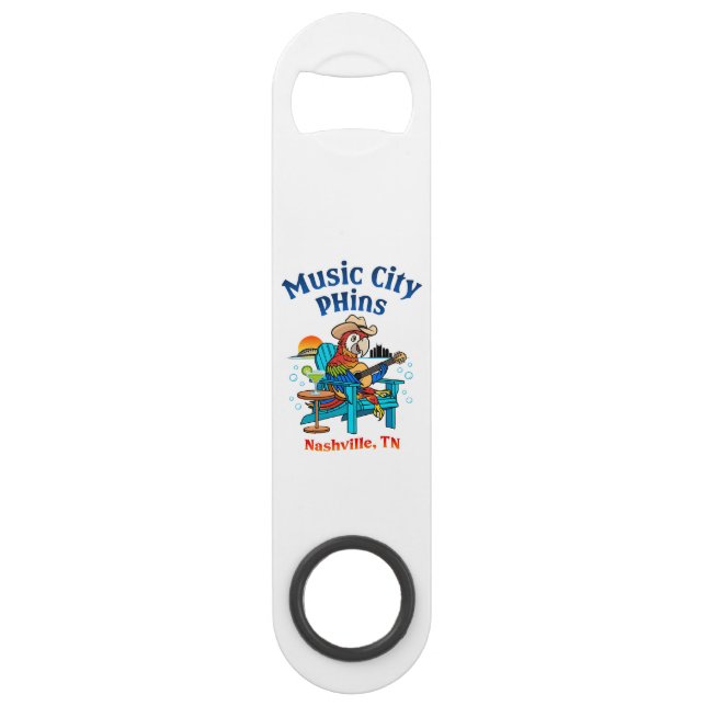 Music City Phins Stainless Long Bottle Opener (Front)