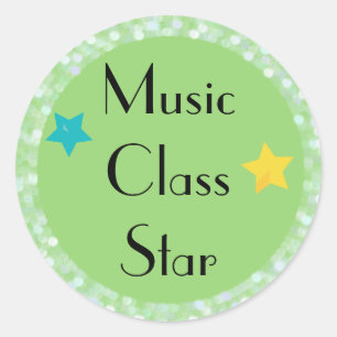 Music Class Star with Stars Classic Round Sticker
