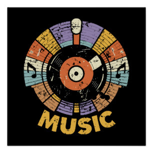 music classic retro poster
