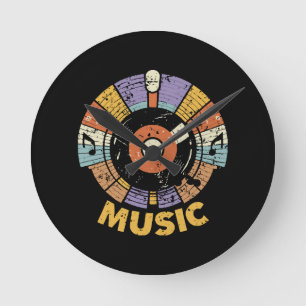 music classic retro round clock