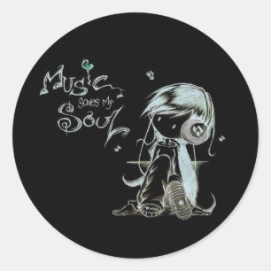 music classic round sticker