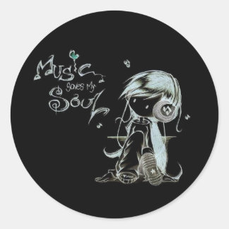 music classic round sticker
