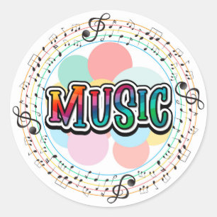 Music Classic Round Sticker