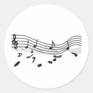 music classic round sticker