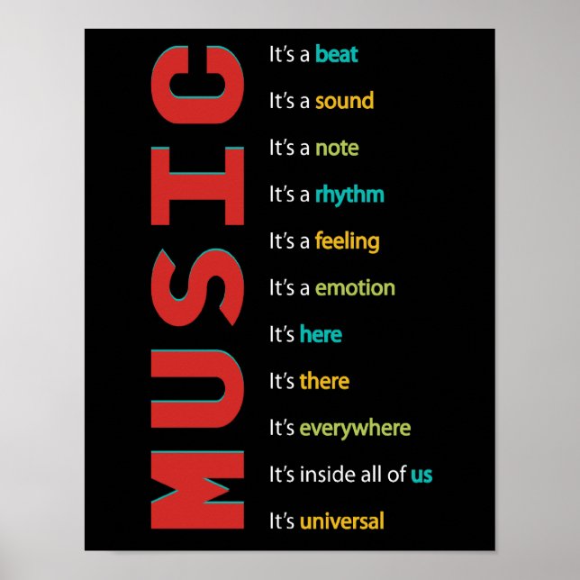 Music Classroom Vocal Orchestra Band Piano Rock Poster (Front)