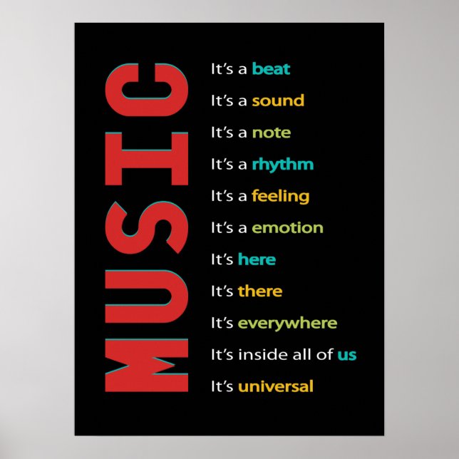 Music Classroom Vocal Orchestra Band Piano Rock Poster (Front)