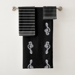 Music Clef  Bath Towel Set