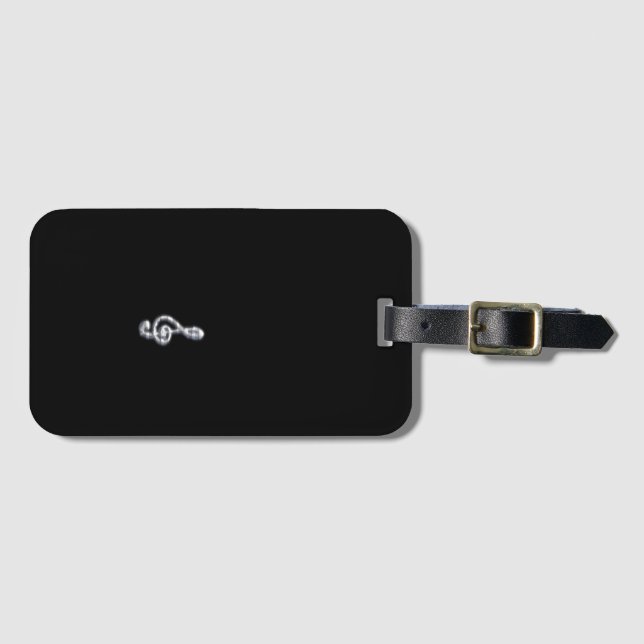 Music Clef Black Luggage Tag (Front Horizontal)