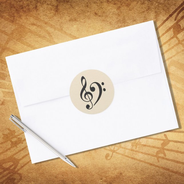 Music Clef Classic Round Sticker (Creator Uploaded)