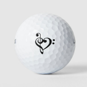 Music Clef Heart Distressed Golf Balls