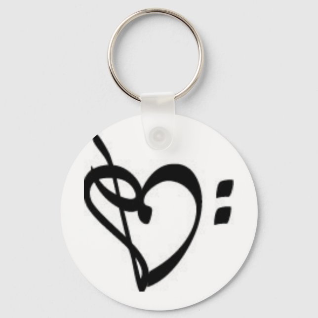 Music Clef Heart Keychain (Front)