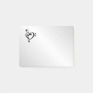 Music Clef Heart Post-it Notes