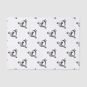 Music Clef Heart Tissue Paper