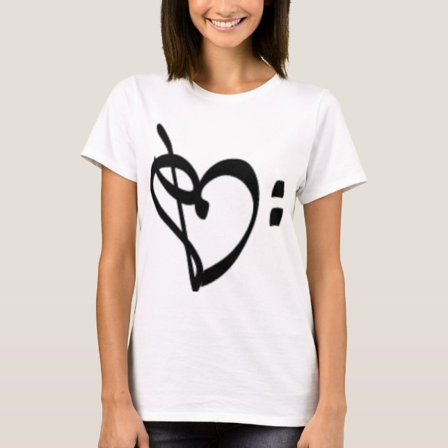 Music Clef Heart Women's Shirt (Front)
