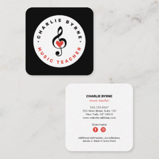 music clef music teacher Business Card
