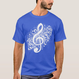 Music Clef With Vintage Sheet Music funny T-Shirt