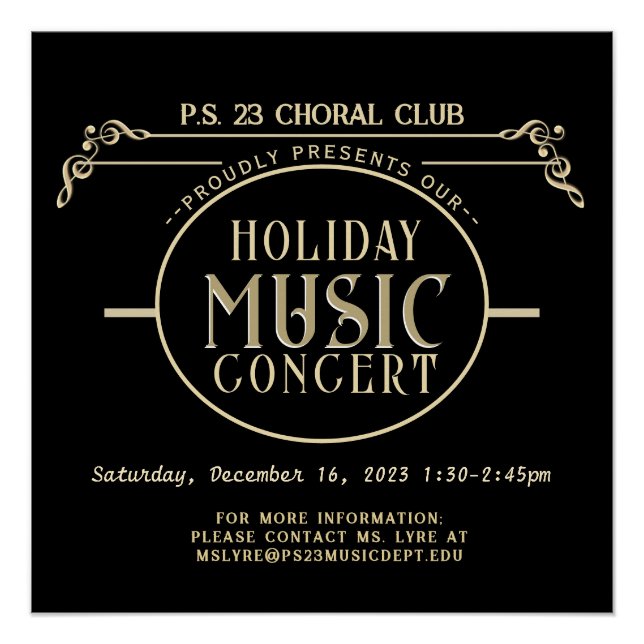 Music Club School Choir Choral Group Event Poster  (Front)