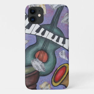 Music Collage Instruments Hand Painted Acrylic iPhone 11 Case
