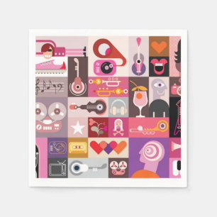 Music Collage   Napkin