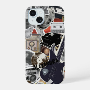 Music Collage Phone Case, Retro Music Art Cover