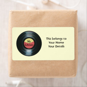 Music Collection Vinyl Record Name Gift Tag Labels