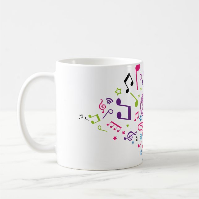 music colour pattern music notes coffee mug (Left)