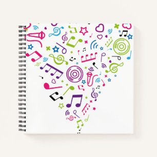 music colour pattern music notes notebook