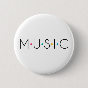 Music Coloured Dots Musician 6 Cm Round Badge