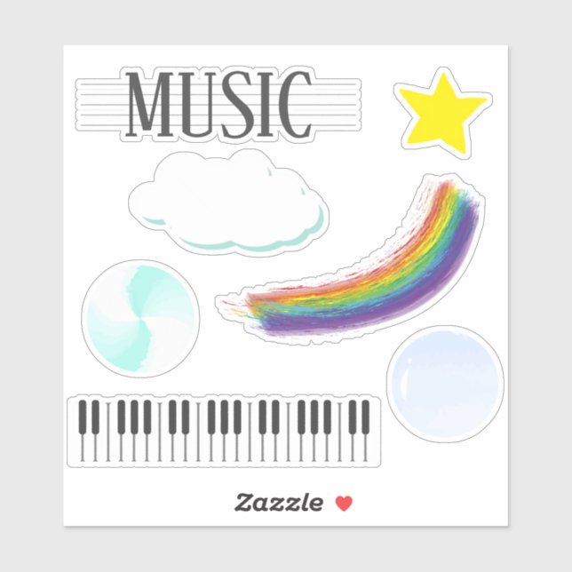 Music colourful Sticker (Sheet)