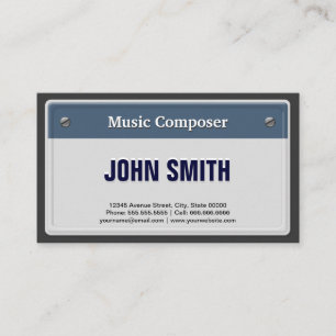Music Composer - Cool Car License Plate Business Card