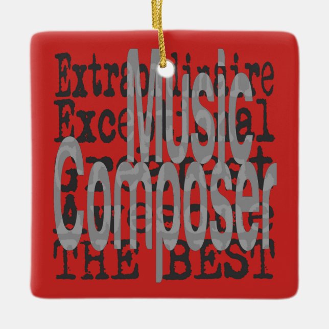 Music Composer Extraordinaire Ceramic Tree Decoration (Front)