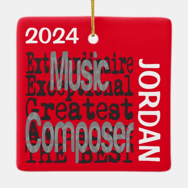 Music Composer Extraordinaire CUSTOM Ceramic Ornament (Back)
