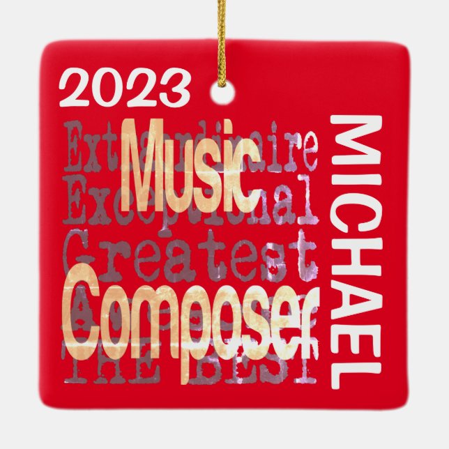 Music Composer Extraordinaire CUSTOM Ceramic Ornament (Back)
