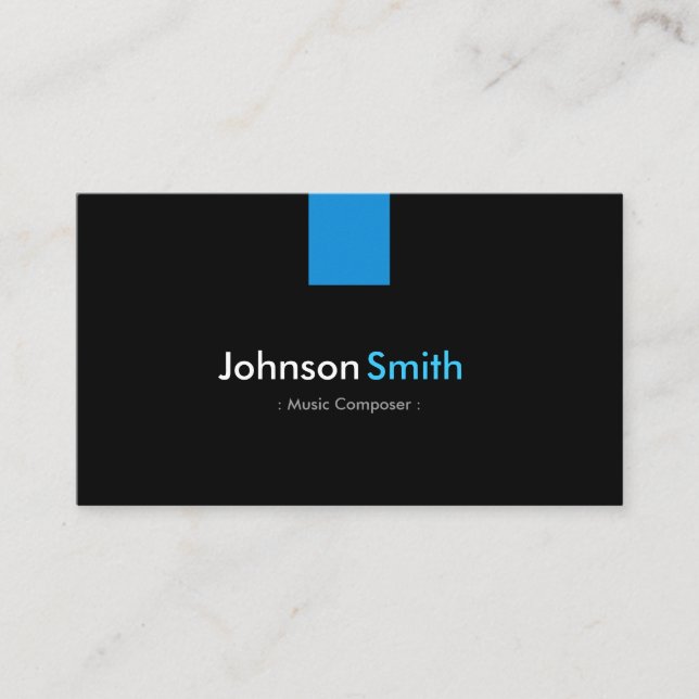 Music Composer Modern Aqua Blue Business Card (Front)