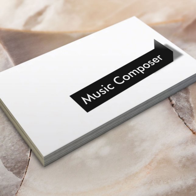 Music Composer Modern Black Label Business Card (Creator Uploaded)