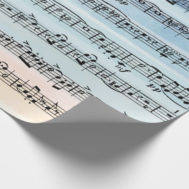 Music Composition On Watercolor Wrapping Paper (Corner)