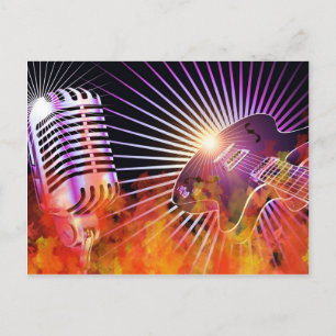 Music Concert Design with Guitar Postcard