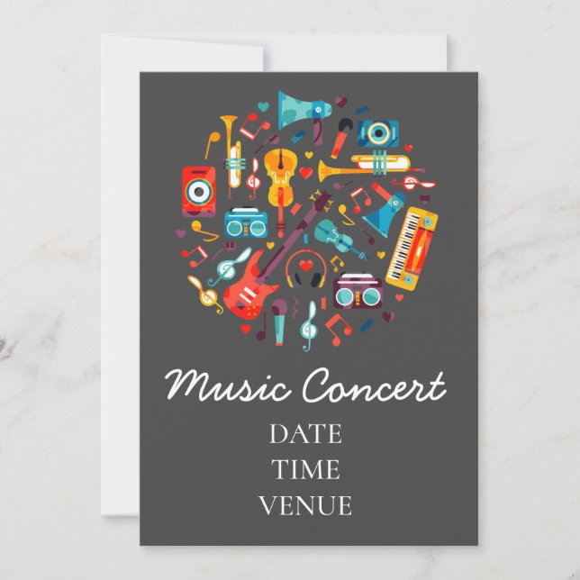 Music concert for kids or students performance invitation (Front)