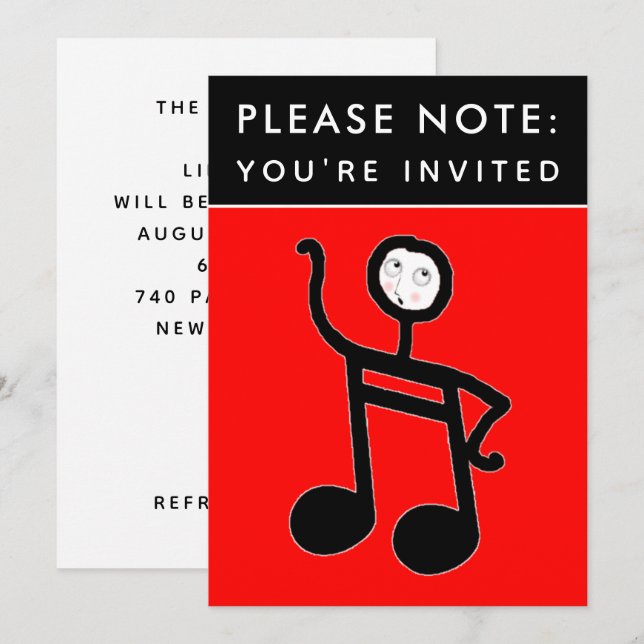 Music Concert Piano Recital Invitation (Front/Back)