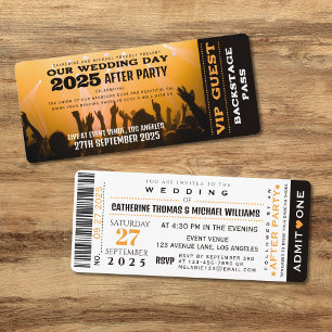 Music Concert VIP Ticket And RSVP Wedding Invitation