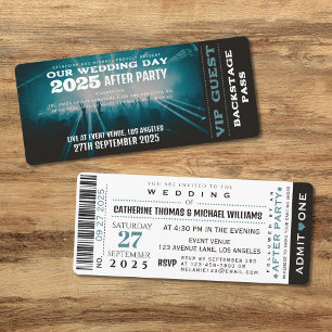 Music Concert VIP Ticket And RSVP Wedding Invitation