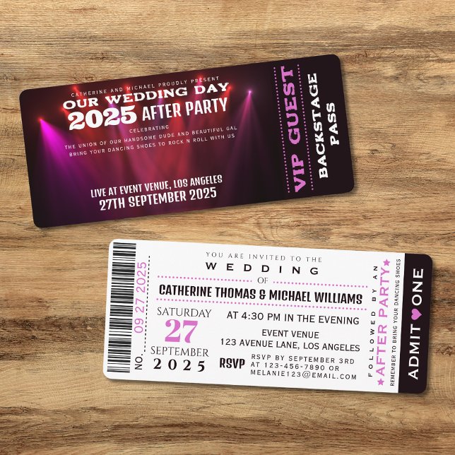 Music Concert VIP Ticket And RSVP Wedding Invitation (Creator Uploaded)